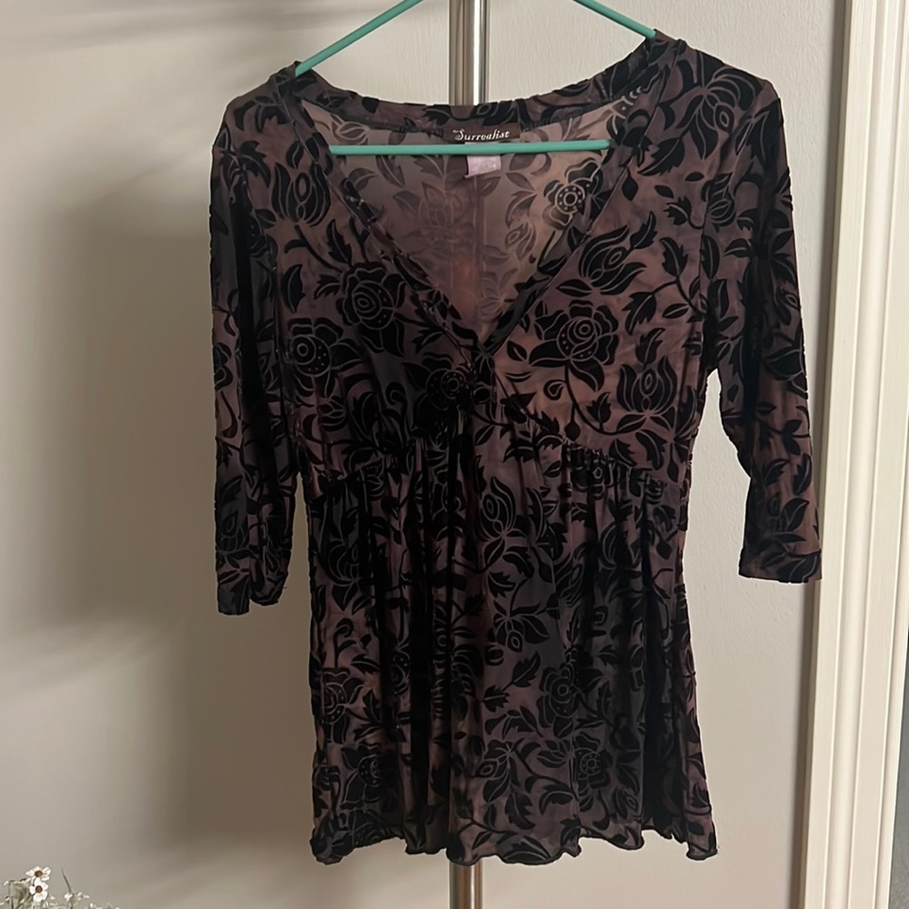 Beautiful floral nylon top